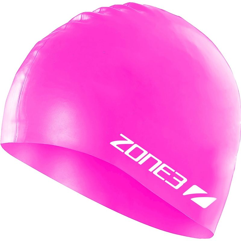 Zone3 Silicone Swim Cap U Hi-Vis Pink