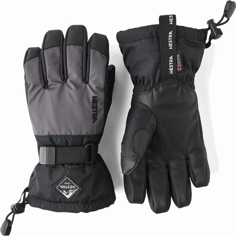 Hestra Gauntlet Czone Jr. - 5 Finger Graphite/Black Graphite/Black 3