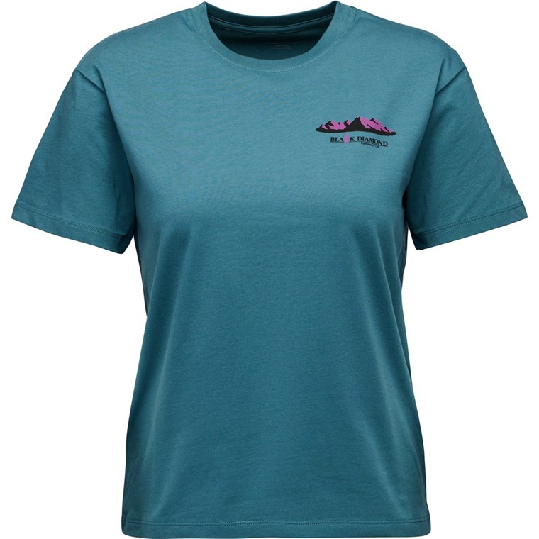 Black Diamond W Mountainscape Ss Tee Creek Blue