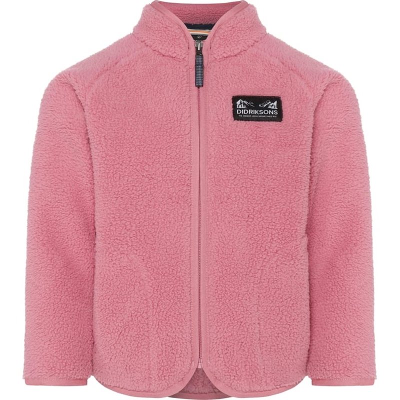 Didriksons Gibbs Kids' Full-Zip Heather Pink - 110 cl