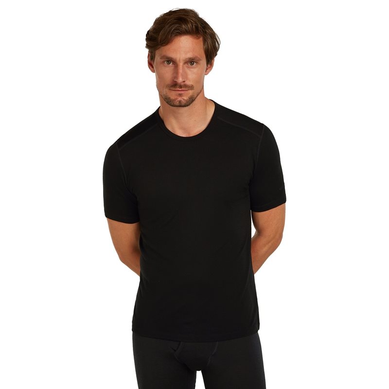 Icebreaker 200 Oasis SS Crew Top Men Black Black S