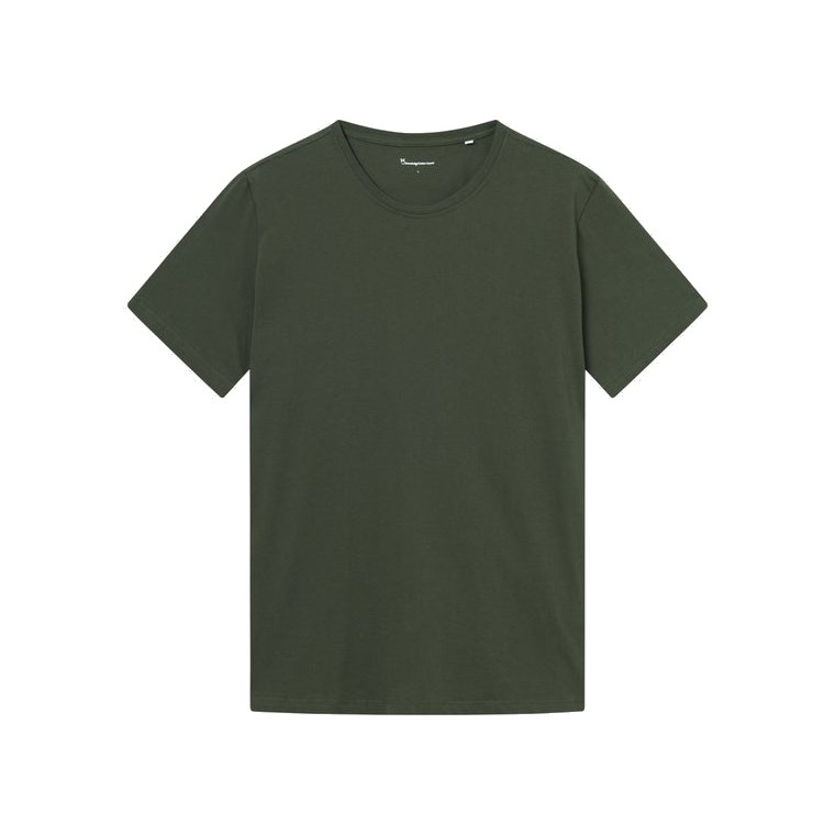 KnowledgeCotton Apparel Tee With Flaglabel Forrest Night