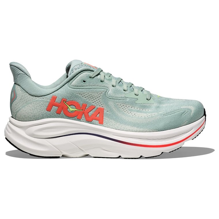 Hoka M Clifton 10 Sage/Neon Flame