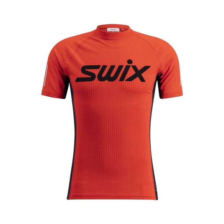 Swix V Roadline Racex Short Sleeve M Fiery Red/Dark Navy