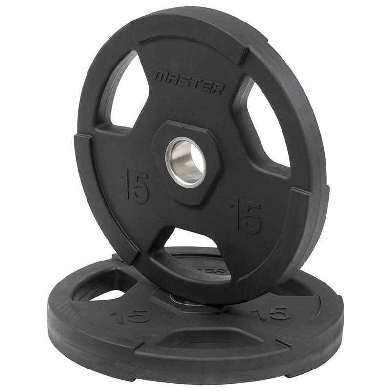 Master Fitness Gummiklädd Skiva Deluxe, Viktskivor gummerade - 15 kg