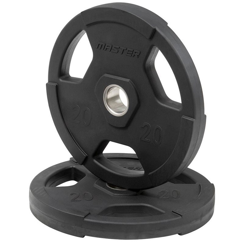 Master Fitness Gummiklädd Skiva Deluxe, Viktskivor gummerade - 20 kg