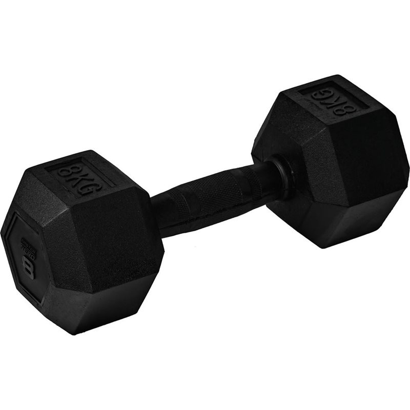 Master Fitness Nero Rubber Coated Hex, Hex hantlar - 8 kg