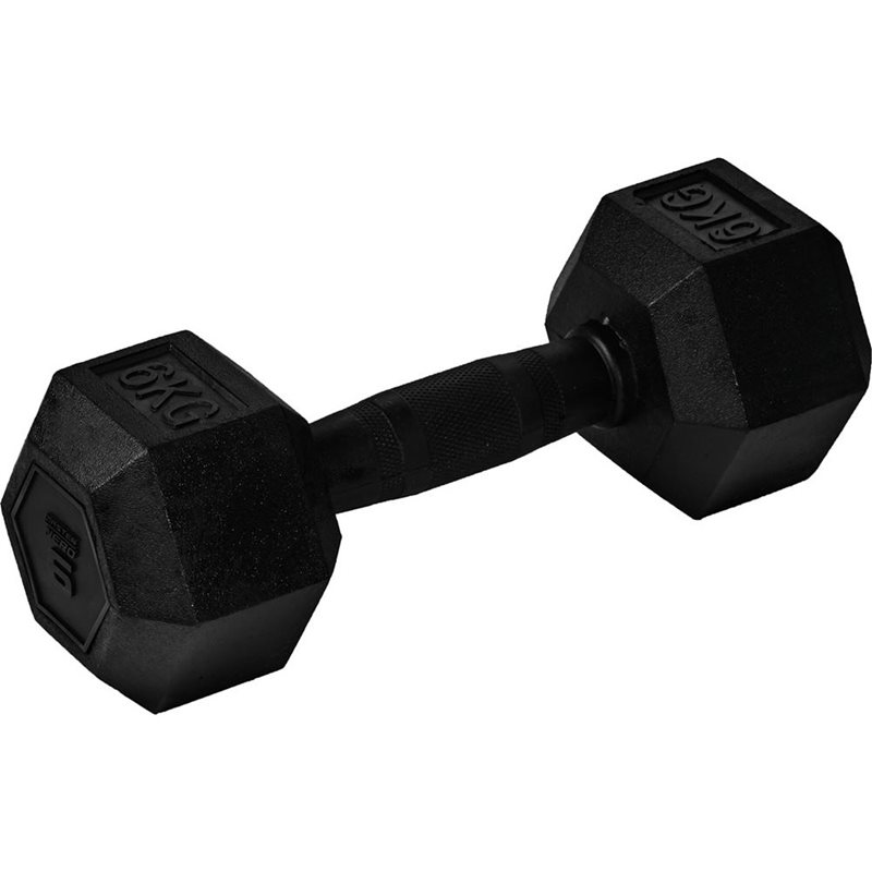 Master Fitness Nero Rubber Coated Hex, Hex hantlar - 6 kg
