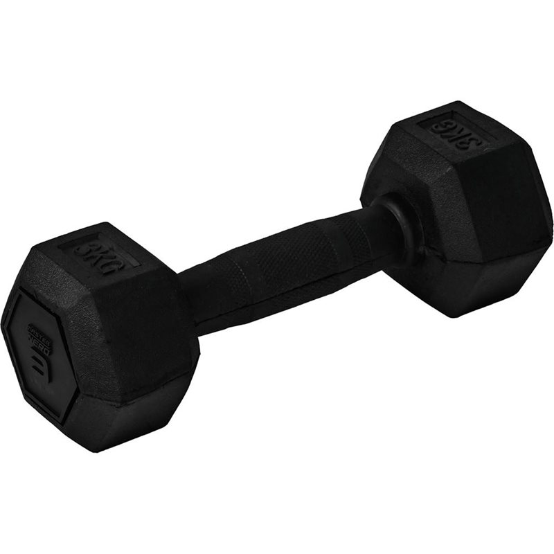 Master Fitness Nero Rubber Coated Hex, Hex hantlar - 3 kg