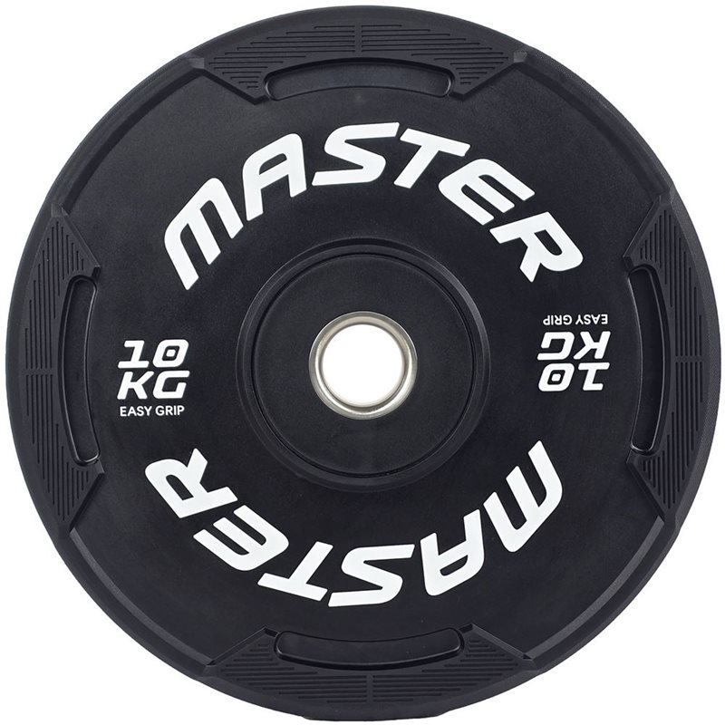 Master Fitness Easy Grip Black, Viktskivor bumper - 10 kg