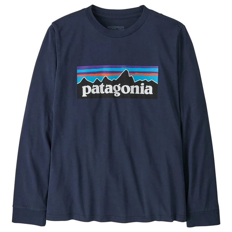 Patagonia K's L/S P-6 Logo T-Shirt New Navy - XXL