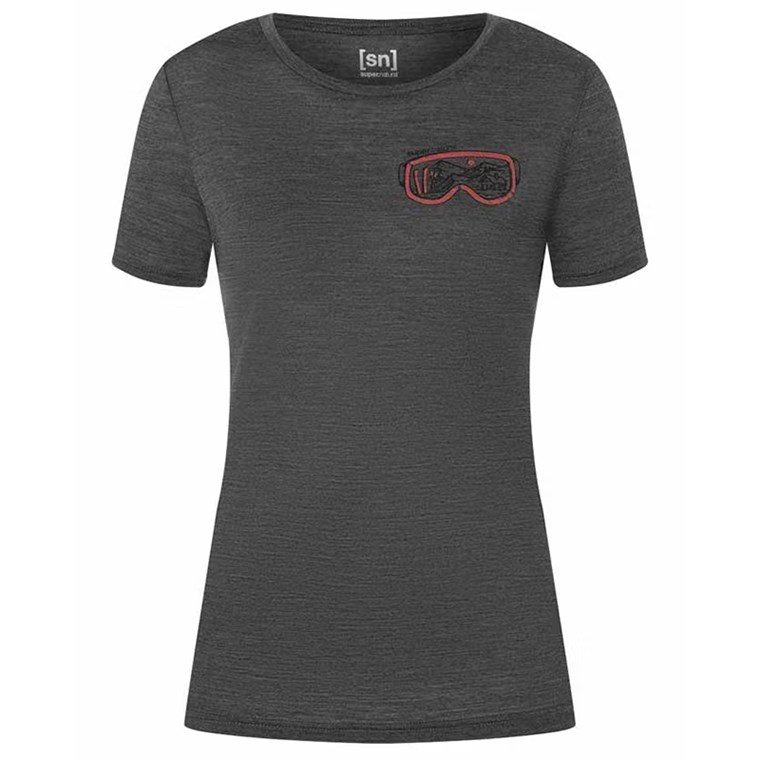 Super.natural Goggle Tee Women Black/Red/Silver