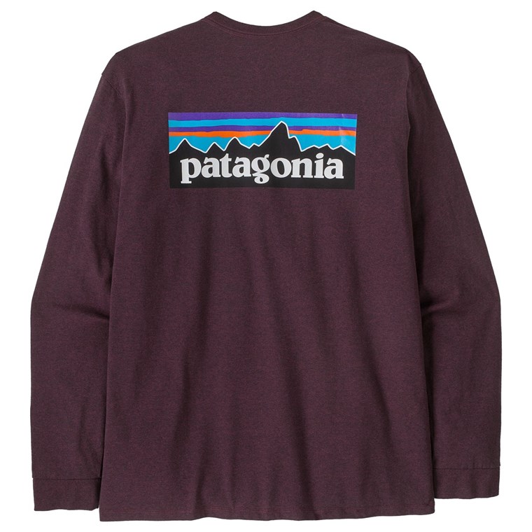 Patagonia M's L/S P-6 Logo Responsibili-Tee Berry Fig