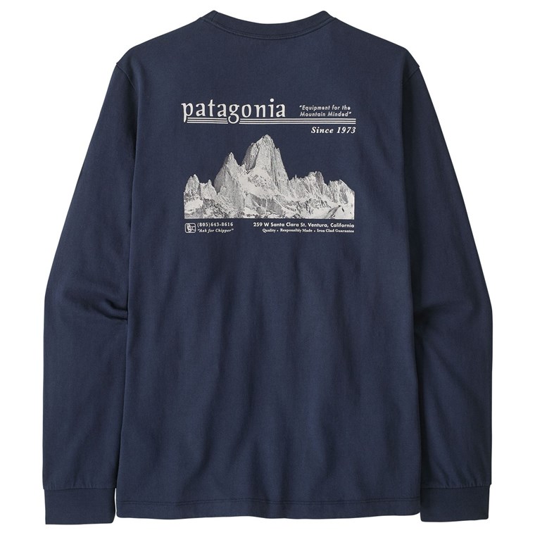 Patagonia M's L/S MW Hut Tripper Skyline T-Shirt New Navy