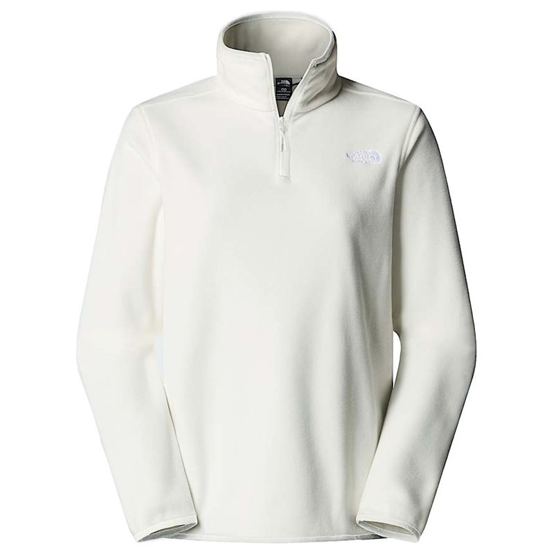 The North Face W Glacier Fleece 1/4 Zip Jacket White Dune - XS