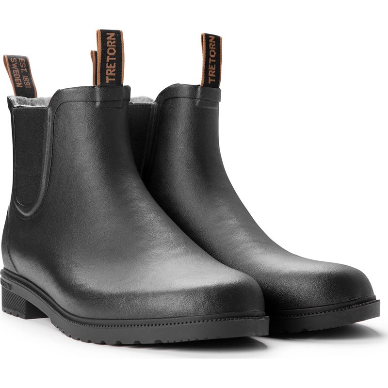 Tretorn Chelsea Classic Wool Rubber Boots Black - 37