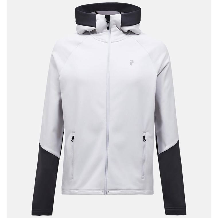 Peak Performance M Rider Essentials Midlayer Zip Hood Antarctica/Motion Grey