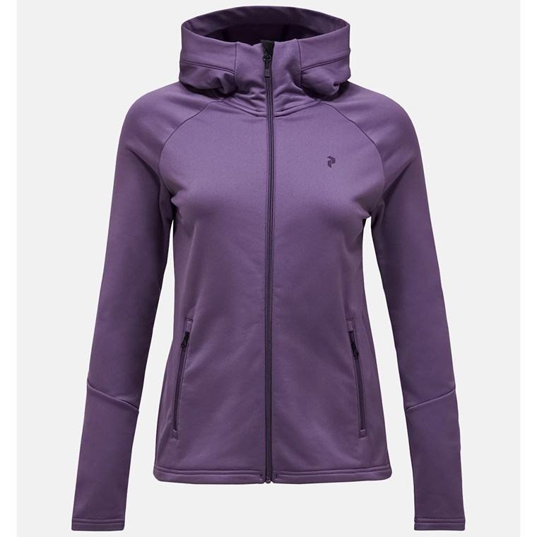 Peak Performance W Rider Essentials Midlayer Zip Hood Montana Grape/Montana Grape