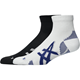 Asics 2 Pack Cushioned Run Quarter Sock Performance Black/Brilliant White