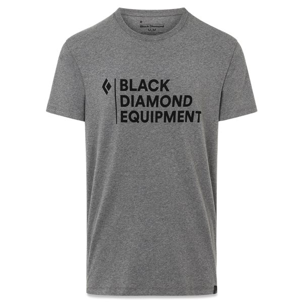 Black Diamond M Stacked Logo SS Tee Charcoal Heather