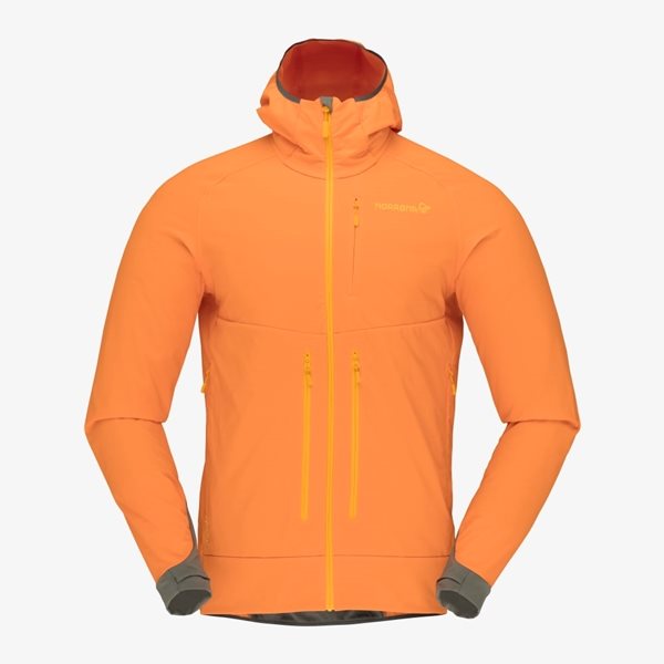 Norröna Lyngen Hiloflex100 Jacket M’s Orange Popsicle/Castor Grey