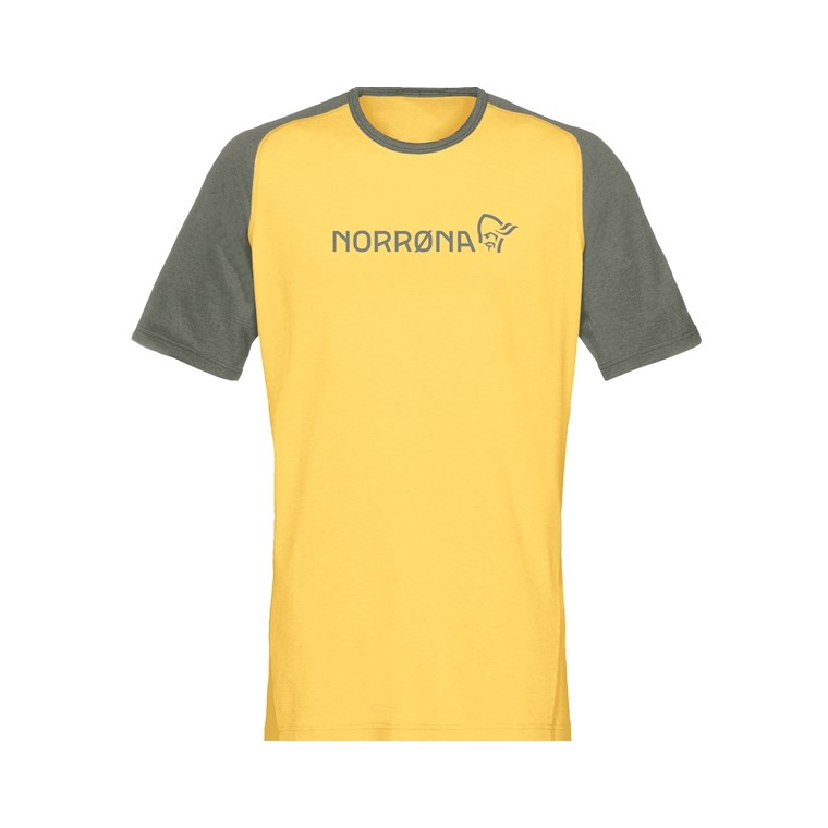 Norrøna Fjørå Equaliser Lightweight T-Shirt (m) Olive Night/Lemon Chrome