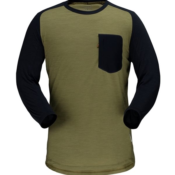 Norröna Skibotn Wool 3/4 T-Shirt M’s Olive Drab