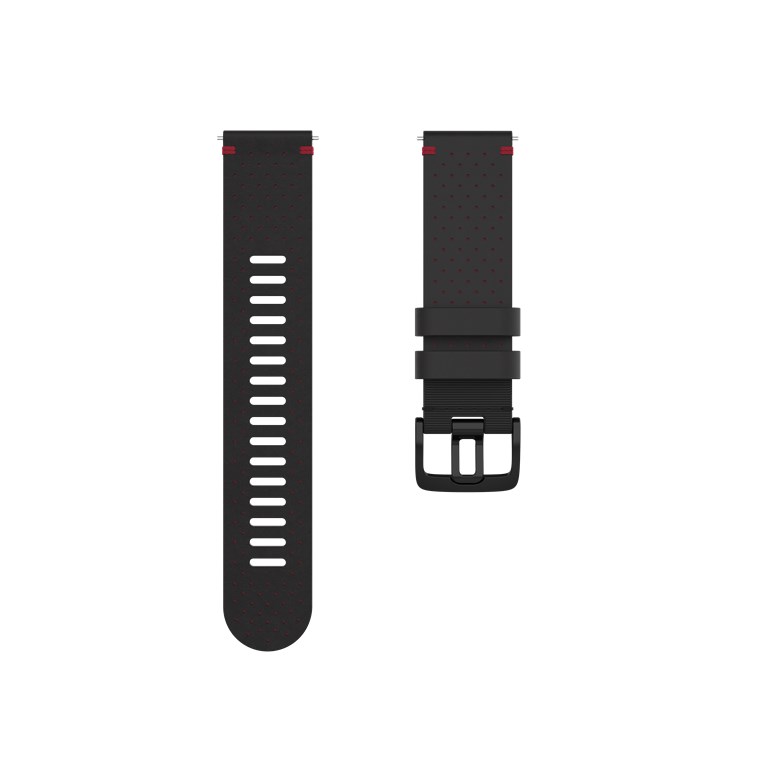 Polar Wrist Band 22Mm Leather Black/Red M/L