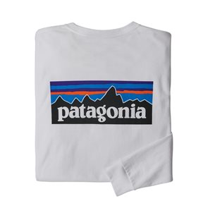 Patagonia P-6 Logo LS Responsibili-Tee Men White