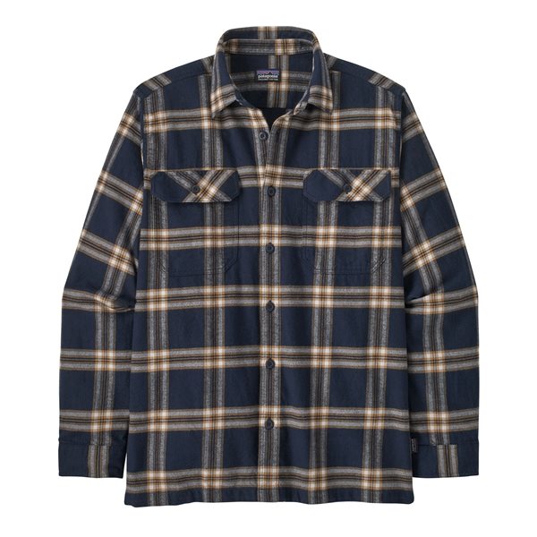 Patagonia M's L/S Organic Cotton MW Fjord FlannelShirt North Line New Navy