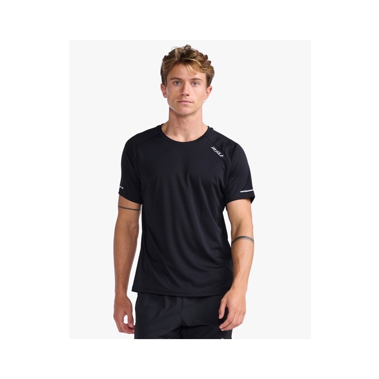 2XU Aero Tee Black/Silver Reflective