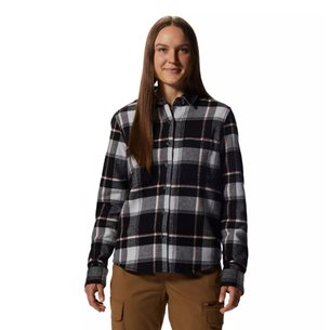 Mountain Hardwear PlusherT Long Sleeve Shirt Women Black Tartan Plaid