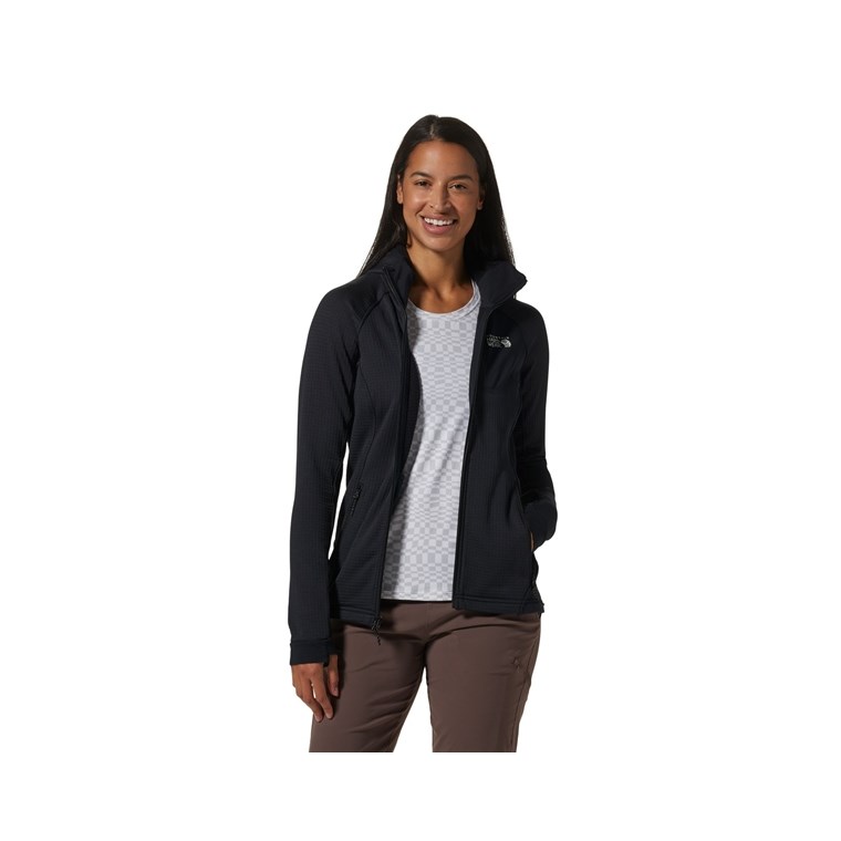 Mountain Hardwear POLARTEC POWER GRIDFull Zip Hoody Jacket Women Black