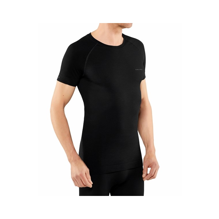 Falke Men Short Sleeve Shirt Wool-Tech Light Black