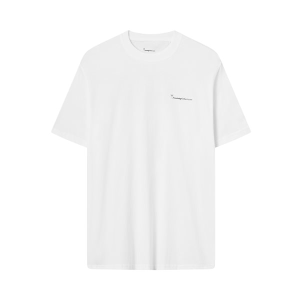 KnowledgeCotton Apparel Back Printed T-Shirt Bright White