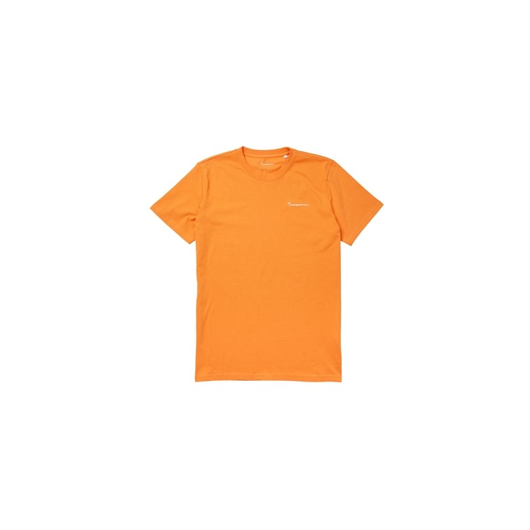 KnowledgeCotton Apparel Back Printed T-Shirt Russet Orange