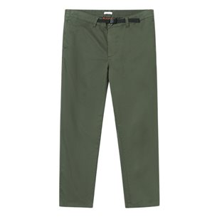 KnowledgeCotton Apparel Regular Twill Pant Belt Details - Gots/Vegan Forrest Night