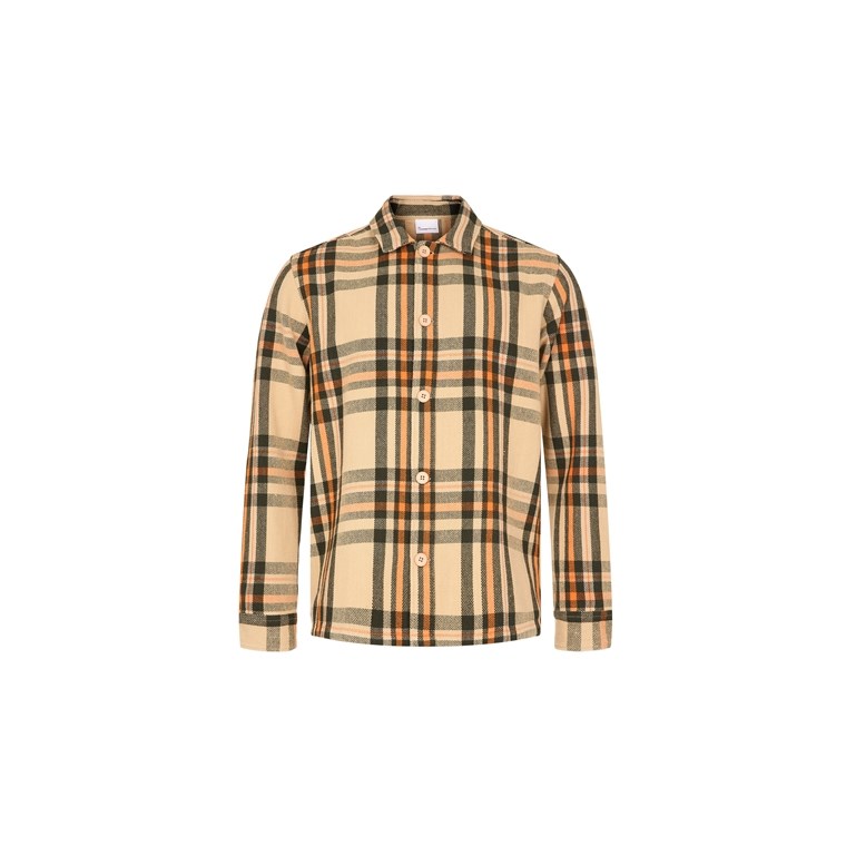 KnowledgeCotton Apparel Heavy Flannel Checkered Overshirt - Gots/Vegan