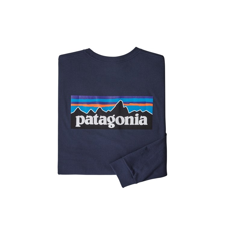 Patagonia P-6 Logo LS Responsibili-Tee Men Classic Navy