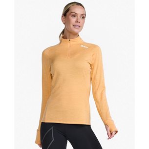 2XU Ignition 1/4 Zipen Peach/White Reflective