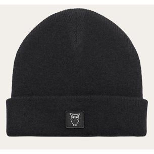 KnowledgeCotton Apparel Double Layer Wool Beanie Black Jet