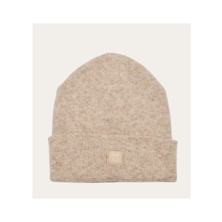 KnowledgeCotton Apparel Double Layer Wool Beanie Nature Melange