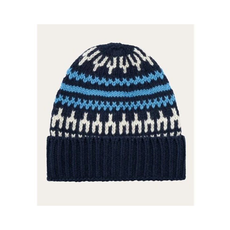 KnowledgeCotton Apparel High Wool Beanie With Pattern