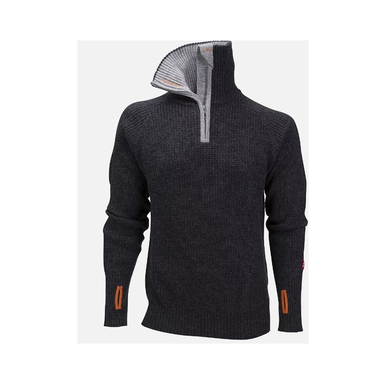 Ulvang Rav Sweater W/Zip Charcoal Melange/Grey Melange/Coral