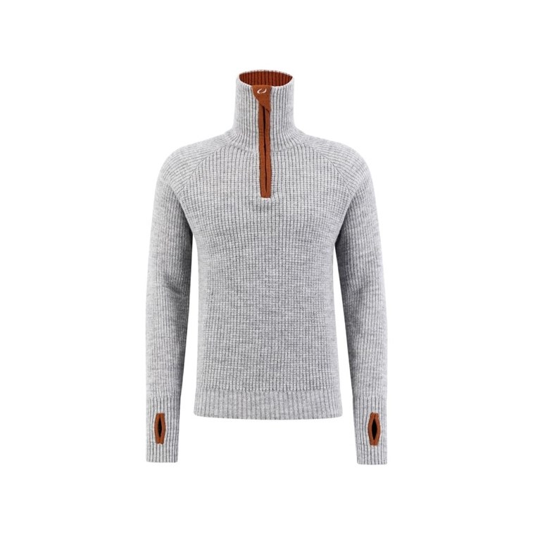 Ulvang Rav Sweater W/Zip Grey Melange/Arabian Spice