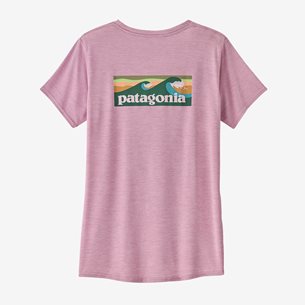 Patagonia W's Cap Cool Daily Graphic Shirt - Waters Boardshort Logo: Milkweed Mauve X-D