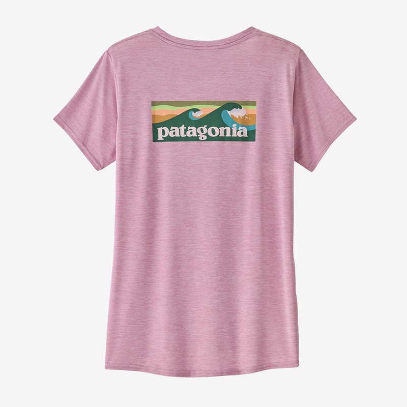 Patagonia W’s Cap Cool Daily Graphic Shirt – Waters Boardshort Logo: Milkweed Mauve X-D
