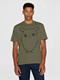 USWE Regular Sl Heavy Single Owl Cross Stitch Print T-Shirt