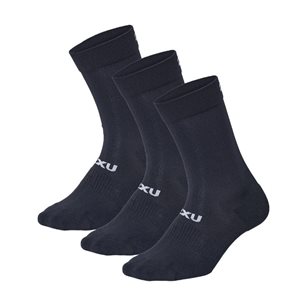 2XU Crew Socks 3 Pack Black/White