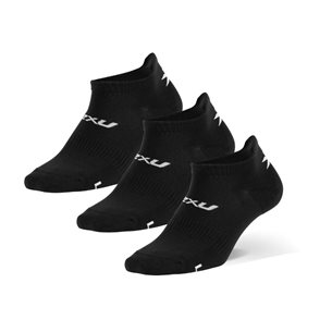 2XU Ankle Socks 3 Pack Black/White